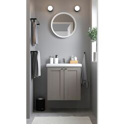 Набор тумбы с раковиной Ikea Enhet/Tvallen 2 двери/смеситель 64x43x65 (Серый)