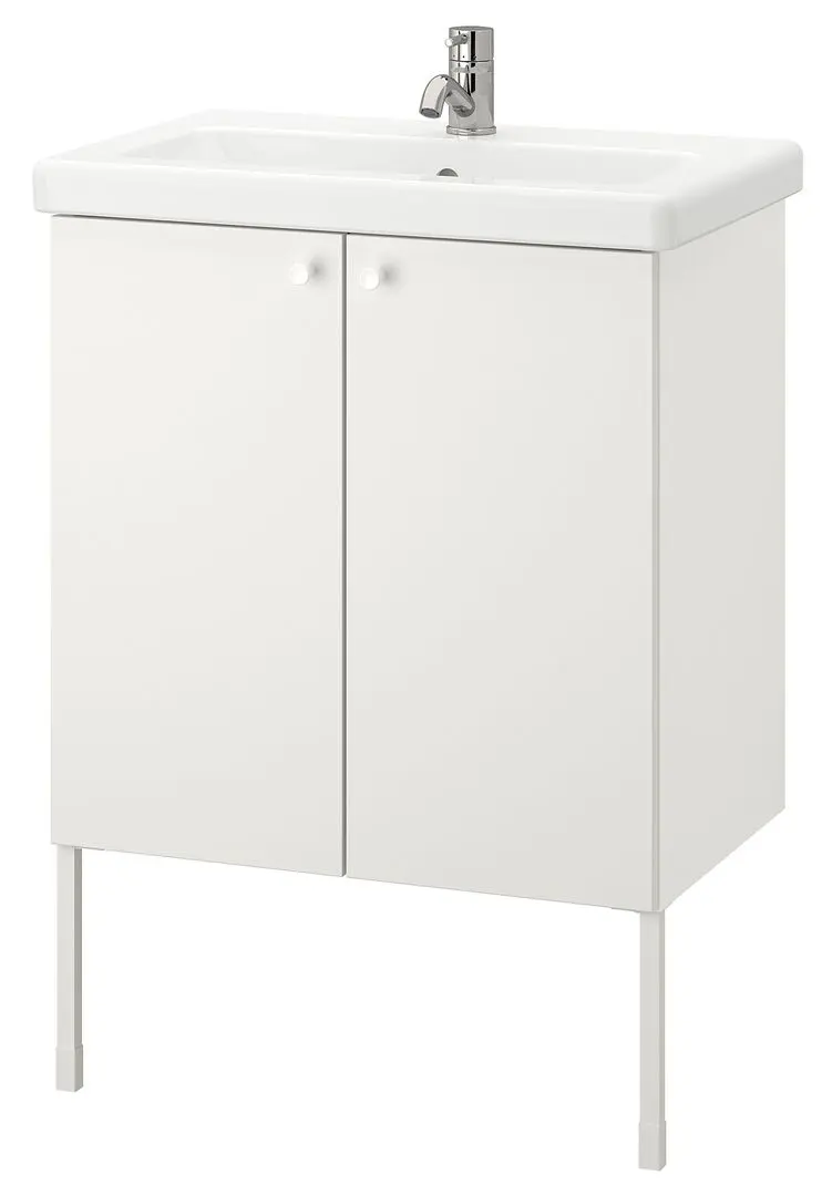 Набор тумбы с раковиной Ikea Enhet/Tvallen 2 двери/смеситель 64x43x87 (Белый) - 2