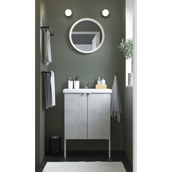 Набор тумбы с раковиной Ikea Enhet/Tvallen 2 двери/смеситель 64x43x87 (Под Бетон/Белый)