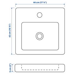 Набор тумбы с раковиной Ikea Enhet/Tvallen 2 ящика/смеситель 44x43x65 (Белый/Под Бетон) Thumb