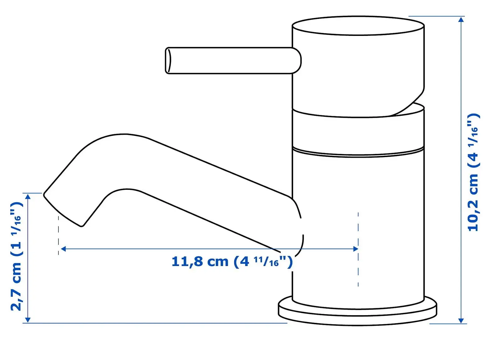 Набор тумбы с раковиной Ikea Enhet/Tvallen 2 ящика/смеситель 44x43x65 (Белый/Под Бетон) - 7