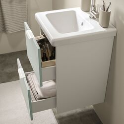 Набор тумбы с раковиной Ikea Enhet/Tvallen 2 ящика/смеситель 44x43x65 (Белый/Светло-серо-зеленый) Thumb