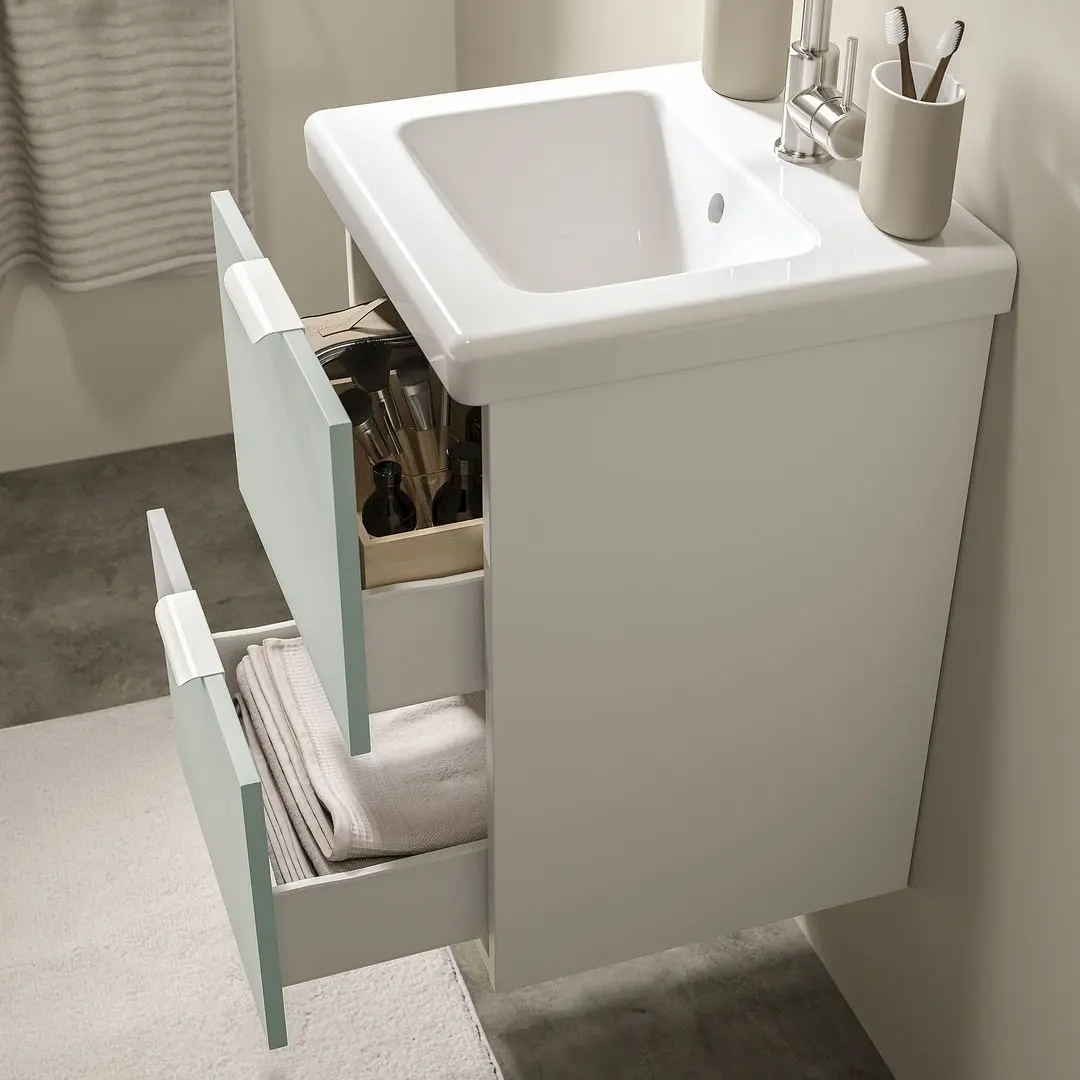 Набор тумбы с раковиной Ikea Enhet/Tvallen 2 ящика/смеситель 44x43x65 (Белый/Светло-серо-зеленый) - 4