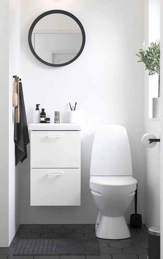 Набор тумбы с раковиной Ikea Enhet/Tvallen 2 ящика/смеситель 44x43x65 (Белый)