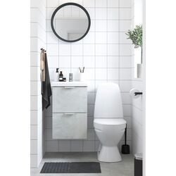 Набор тумбы с раковиной Ikea Enhet/Tvallen 2 ящика/смеситель 44x43x65 (Под Бетон/Серый)