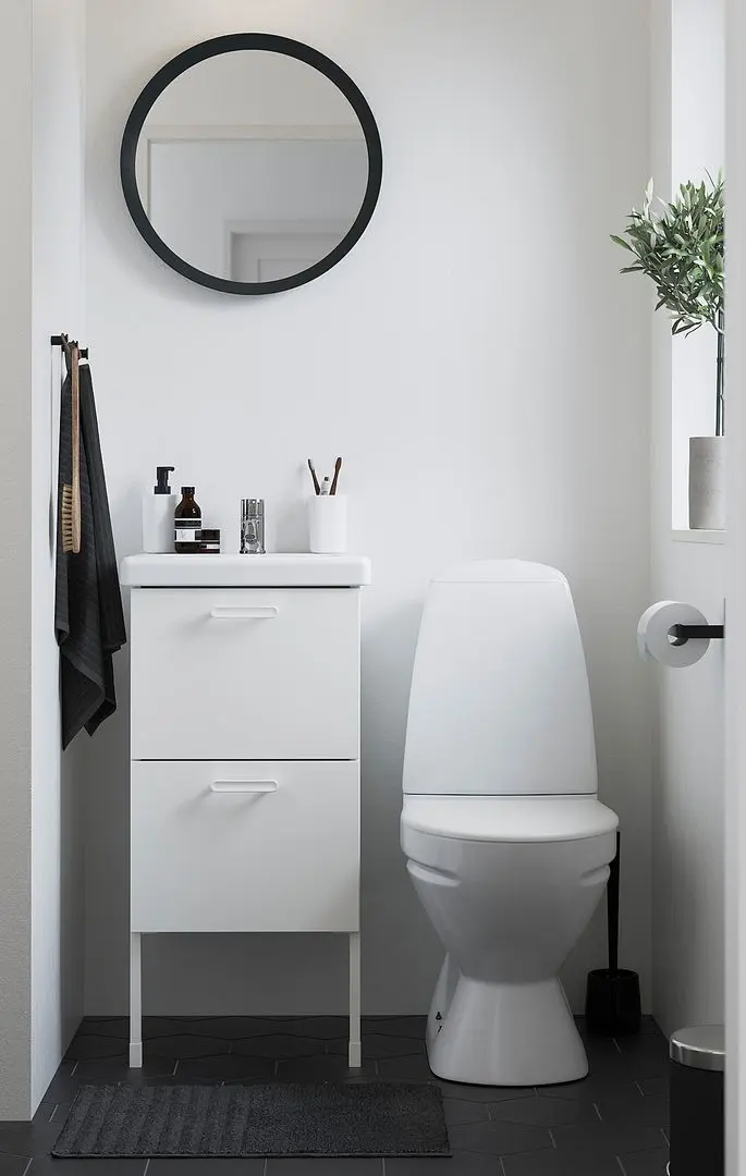 Набор тумбы с раковиной Ikea Enhet/Tvallen 2 ящика/смеситель 44x43x87 (Белый)