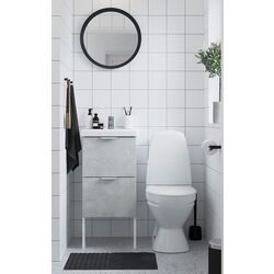 Набор тумбы с раковиной Ikea Enhet/Tvallen 2 ящика/смеситель 44x43x87 (Под Бетон/Белый)