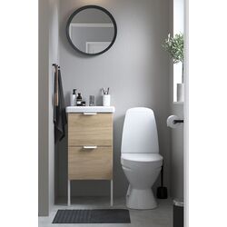 Набор тумбы с раковиной Ikea Enhet/Tvallen 2 ящика/смеситель 44x43x87 (Под Дуб/Белый)