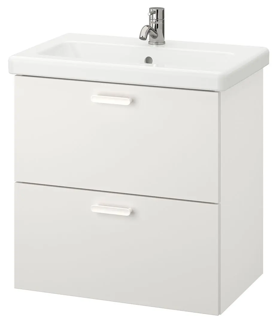 Набор тумбы с раковиной Ikea Enhet/Tvallen 2 ящика/смеситель 64x43x65 (Белый) - 2