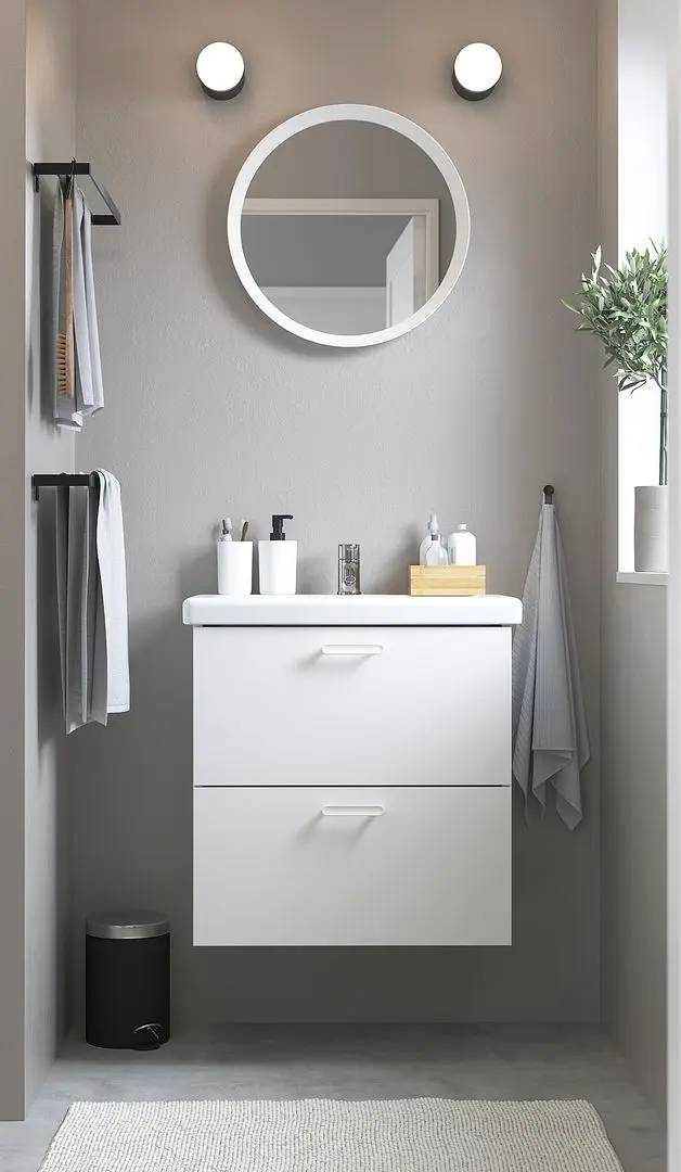 Набор тумбы с раковиной Ikea Enhet/Tvallen 2 ящика/смеситель 64x43x65 (Белый)