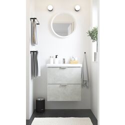 Набор тумбы с раковиной Ikea Enhet/Tvallen 2 ящика/смеситель 64x43x65 (Под Бетон/Белый)