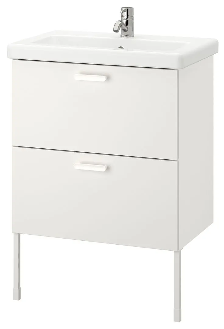 Набор тумбы с раковиной Ikea Enhet/Tvallen 2 ящика/смеситель 64x43x87 (Белый) - 6