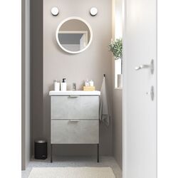 Набор тумбы с раковиной Ikea Enhet/Tvallen 2 ящика/смеситель 64x43x87 (Под Бетон/Серый)