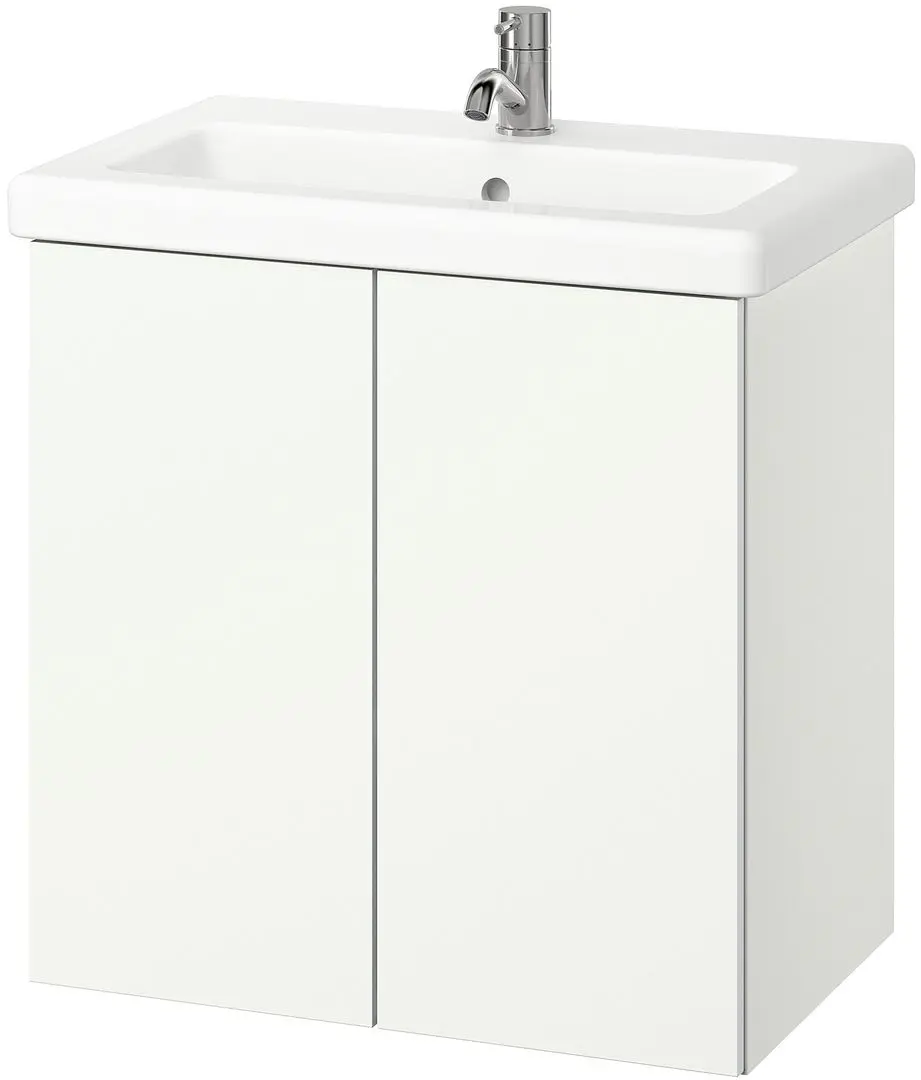 Набор тумбы с раковиной Ikea Enhet/Tvallen с дверцами 64x43x65 (Белый) - 3