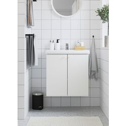 Набор тумбы с раковиной Ikea Enhet/Tvallen с дверцами 64x43x65 (Белый)