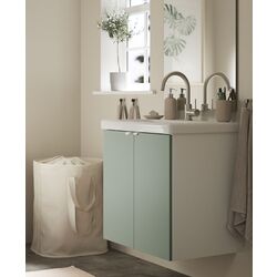 Набор тумбы с раковиной Ikea Enhet/Tvallen с дверцами 64x43x65 (Белый/Светло-Серо-Зеленый)