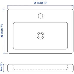Набор тумбы с раковиной Ikea Enhet/Tvallen с дверцами 64x43x65 (Белый/Светло-Серо-Зеленый) Thumb