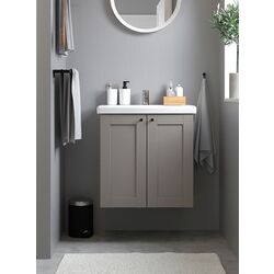 Набор тумбы с раковиной Ikea Enhet/Tvallen с дверцами 64x43x65 (Серый)