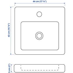 Набор тумбы с раковиной Ikea Enhet/Tvallen с ящиками 44x43x65 (Белый) Thumb