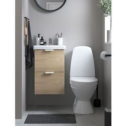 Набор тумбы с раковиной Ikea Enhet/Tvallen с ящиками 44x43x65 (Белый/Имитация Дуба)