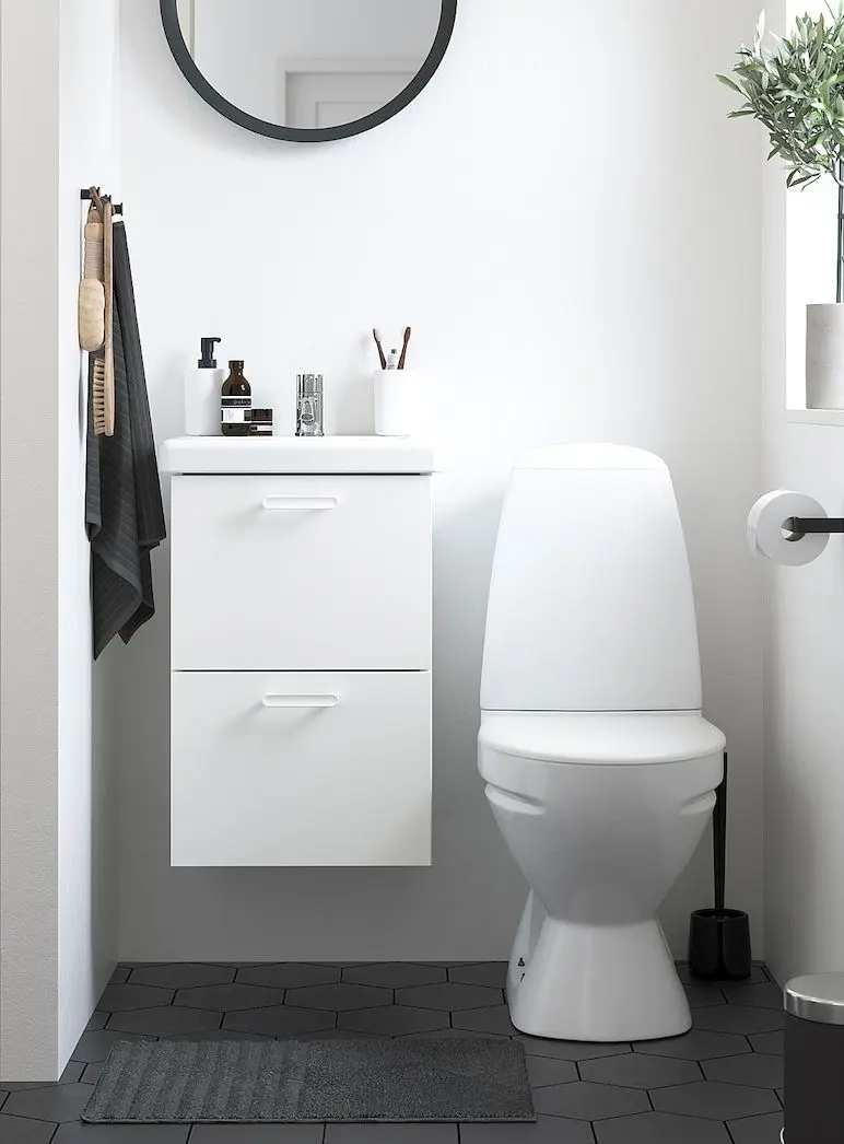 Набор тумбы с раковиной Ikea Enhet/Tvallen с ящиками 44x43x65 (Белый)