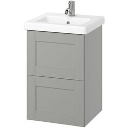Набор тумбы с раковиной Ikea Enhet/Tvallen с ящиками 44x43x65 (Серый) Thumb