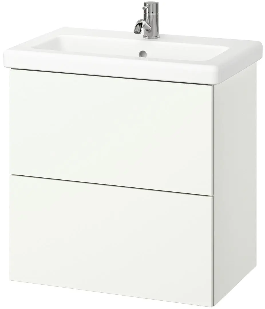 Набор тумбы с раковиной Ikea Enhet/Tvallen с ящиками 64x43x65 (Белый) - 3
