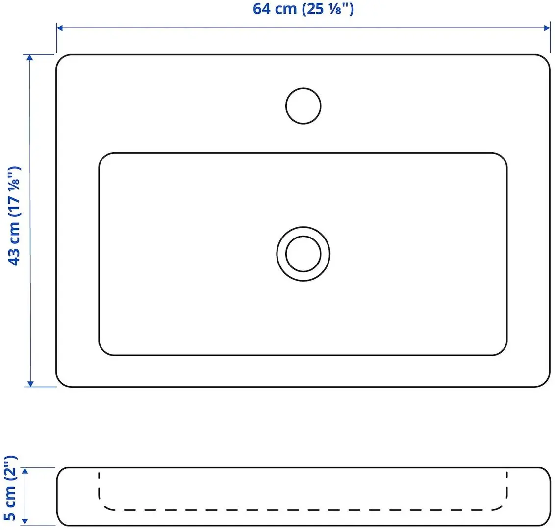 Set tumba cu lavoar Ikea Enhet/Tvallen cu sertare 64x43x65 (Alb/Gri-Verde Deschis) - 9