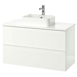 Набор тумбы с раковиной Ikea Godmorgon/Tolken/Horvik 102x49x72 (Белый Глянцевый/Белый) Thumb