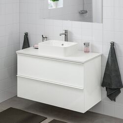 Набор тумбы с раковиной Ikea Godmorgon/Tolken/Horvik 102x49x72 (Белый Глянцевый/Белый)