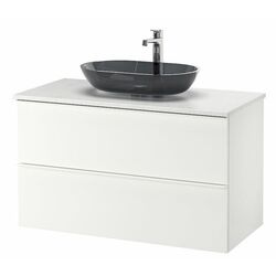 Набор тумбы с раковиной Ikea Godmorgon/Tolken/Oxmyren 102x49x72 (Белый Глянцевый/Имитация Мрамора) Thumb