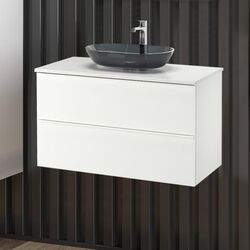 Набор тумбы с раковиной Ikea Godmorgon/Tolken/Oxmyren 102x49x72 (Белый Глянцевый/Имитация Мрамора)