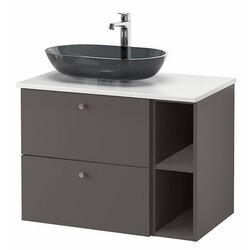Набор тумбы с раковиной Ikea Godmorgon/Tolken/Oxmyren 82x49x72 (Гилбурен Темно-серый/Под Мрамор) Thumb