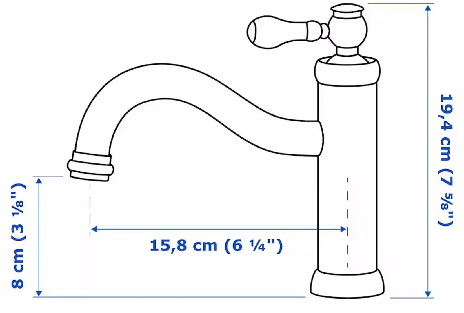 Набор тумбы с раковиной Ikea Godmorgon/Tolken/Tornviken раковина 45cm/смеситель 82x49x74 (Кащен Белый/Имитация Черного Мрамора/Хамнскар) - 9