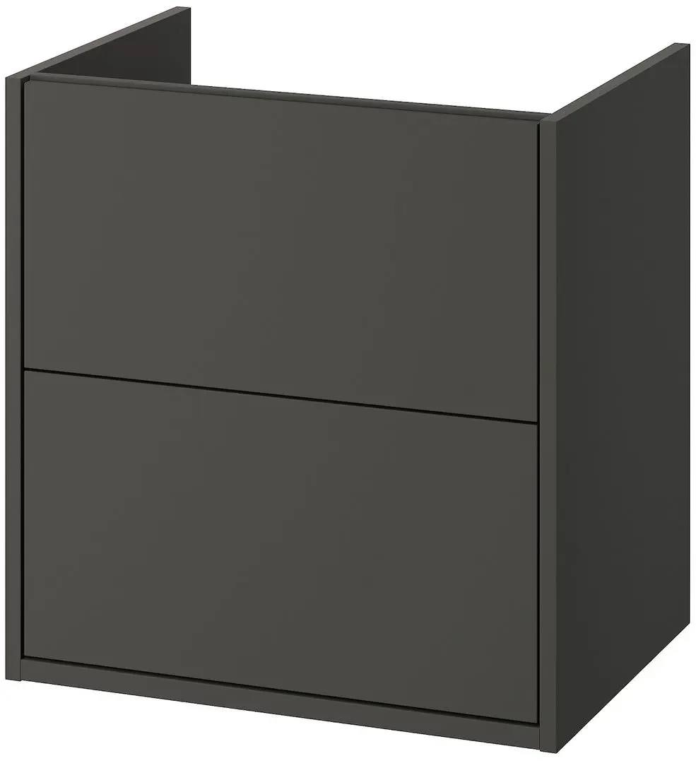 Набор тумбы с раковиной Ikea Havback/Hagaan/Dalskar с ящиками/полками 102x49x71 (Темно-серый/Под Дуб/Имитация Белого Мрамора) - 3