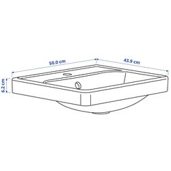 Набор тумбы с раковиной Ikea Havback/Hagaan/Dalskar с ящиками/полками 102x49x71 (Темно-серый/Под Дуб/Имитация Белого Мрамора) Thumb