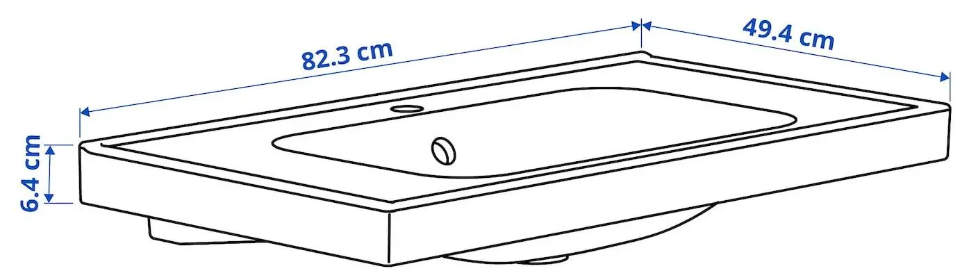 Набор тумбы с раковиной Ikea Havback/Orrsjon/Dalskar с дверцами 82x49x69 (Бежевый) - 11