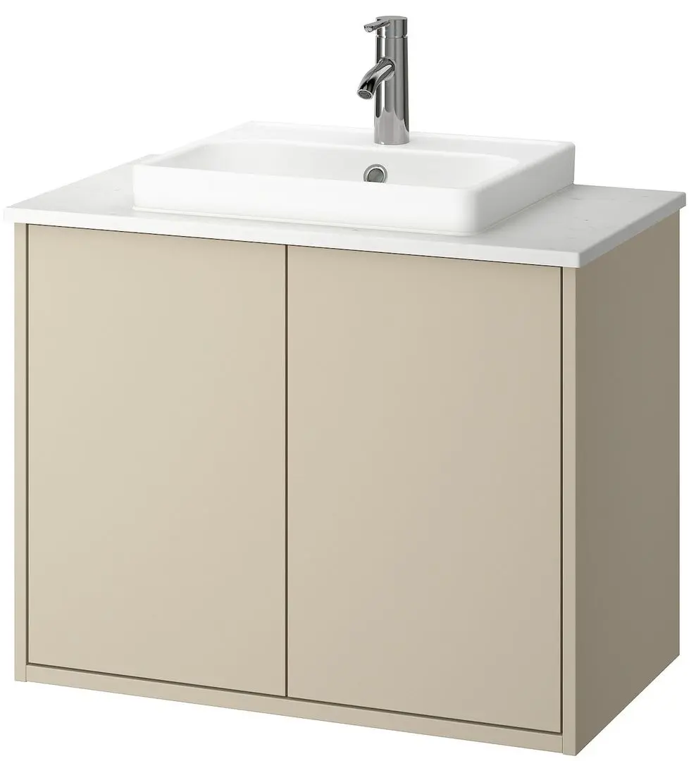 Набор тумбы с раковиной Ikea Havback/Orrsjon/Dalskar с дверцами 82x49x71 (Бежевый) - 3