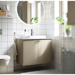 Набор тумбы с раковиной Ikea Havback/Orrsjon/Dalskar с дверцами 82x49x71 (Бежевый)