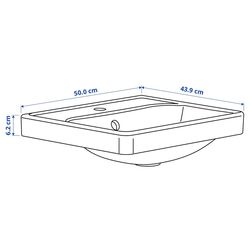 Набор тумбы с раковиной Ikea Havback/Orrsjon/Dalskar с дверцами 82x49x71 (Бежевый) Thumb