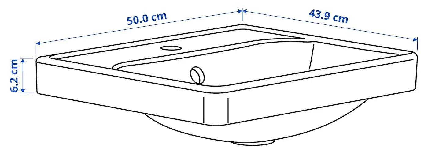 Набор тумбы с раковиной Ikea Havback/Orrsjon/Dalskar с дверцами 82x49x71 (Бежевый) - 7