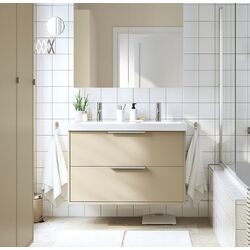 Набор тумбы с раковиной Ikea Havback/Orrsjon/Dalskar с ящиками 102x49x69 (Бежевый)