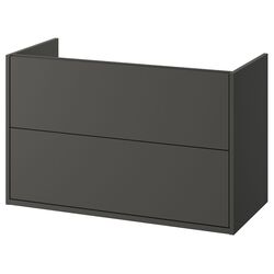 Набор тумбы с раковиной Ikea Havback/Orrsjon/Dalskar с ящиками 102x49x71 (Темно-серый/Бамбук) Thumb