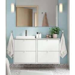 Набор тумбы с раковиной Ikea Havback/Orrsjon/Dalskar с ящиками 122x49x71 (Белый/Имитация Серого Камня)