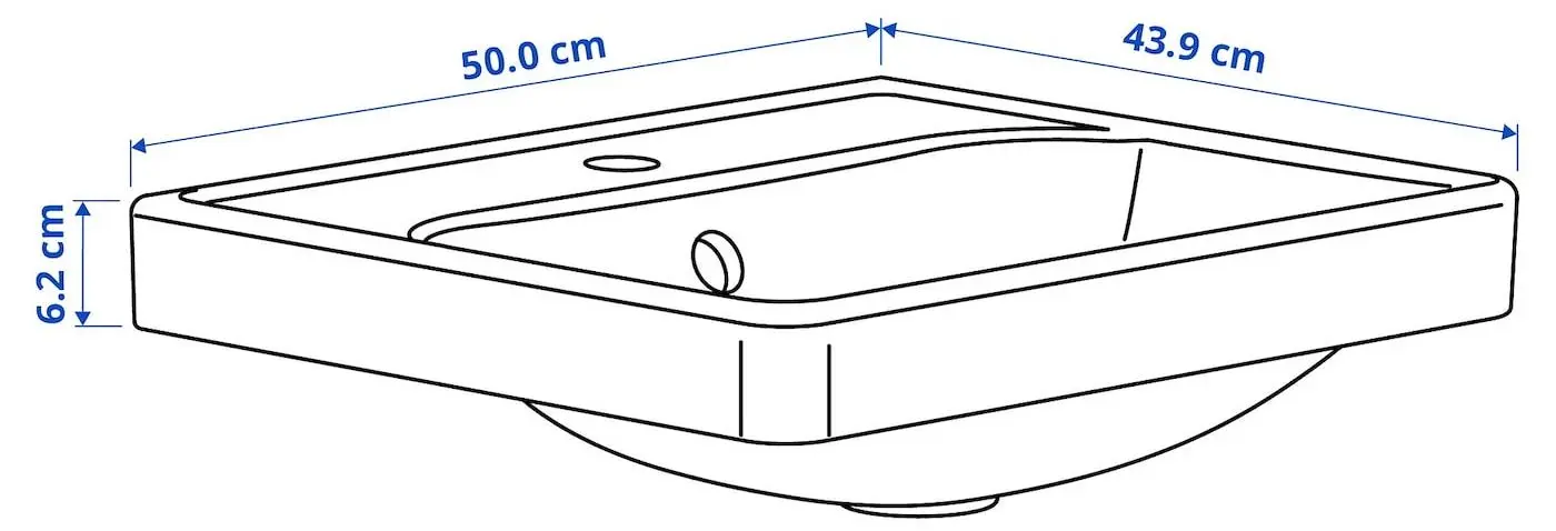 Набор тумбы с раковиной Ikea Havback/Orrsjon/Dalskar с ящиками 122x49x71 (Белый/Имитация Серого Камня) - 8