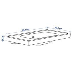 Набор тумбы с раковиной Ikea Havback/Orrsjon/Dalskar с ящиками 82x49x69 (Темно-серый) Thumb