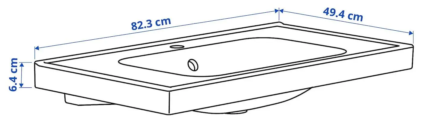 Набор тумбы с раковиной Ikea Havback/Orrsjon/Dalskar с ящиками 82x49x69 (Темно-серый) - 7