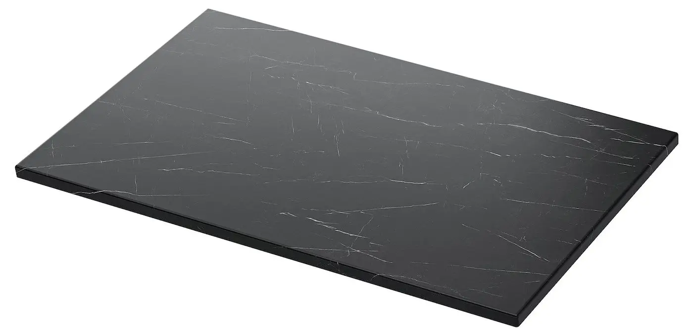 Набор тумбы с раковиной Ikea Havback/Tornviken/Dalskar с ящиками 82x49x79 (Бежевый/Имитация Черного Мрамора) - 8