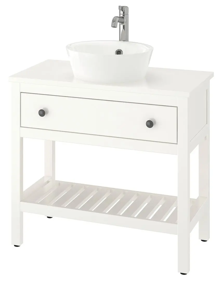 Набор тумбы с раковиной Ikea Hemnes/Kattevik 82x48x91 (Белый) - 2