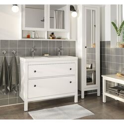 Набор тумбы с раковиной Ikea Hemnes/Orrsjon/Voxnan c ящиками 102x49x89 (Белый)